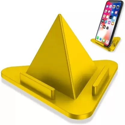 The compact Pyramid Mobile Stand folded flat, ready for travel or storage.