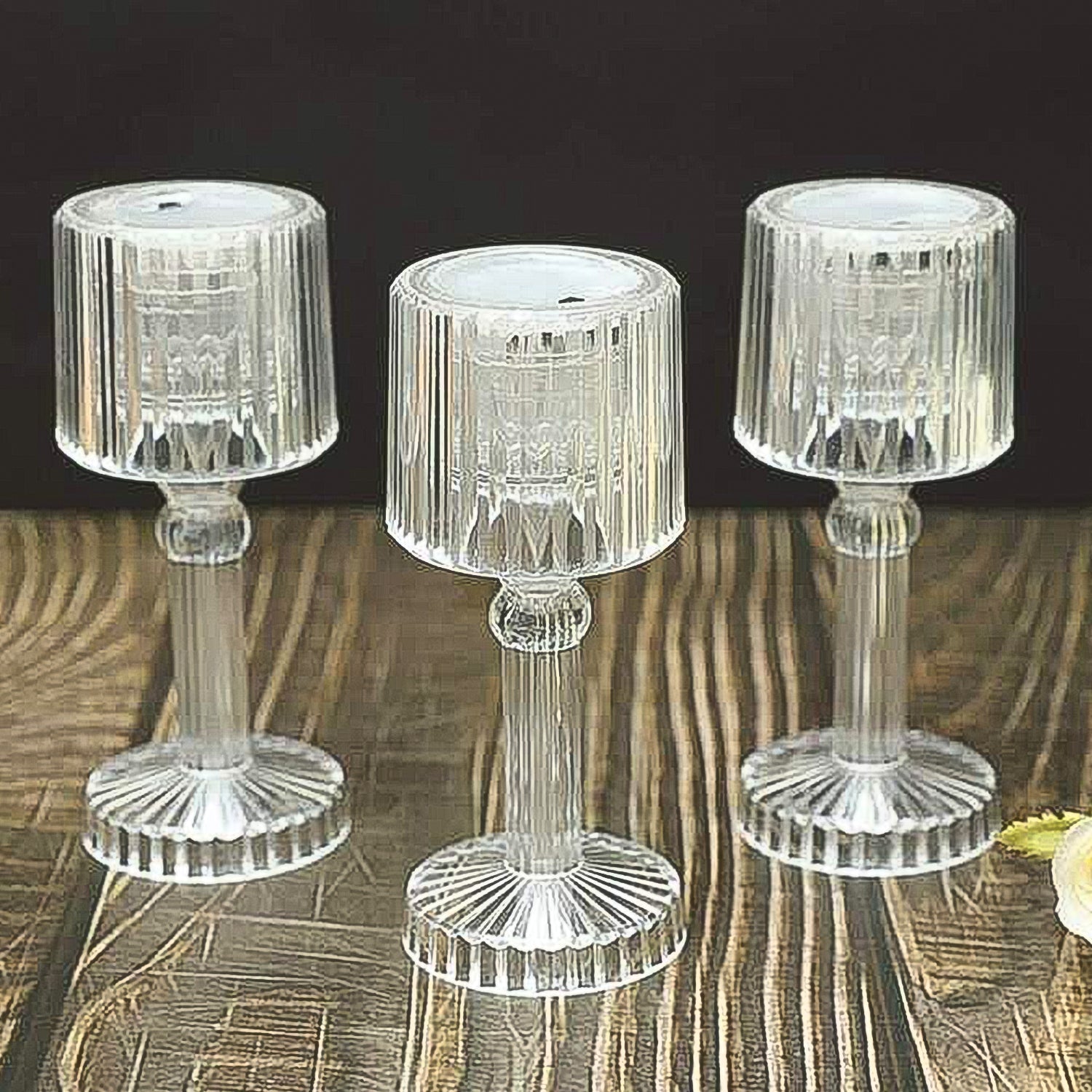 Crystal LED desk lamp on a shelf, enhancing Diwali decor.