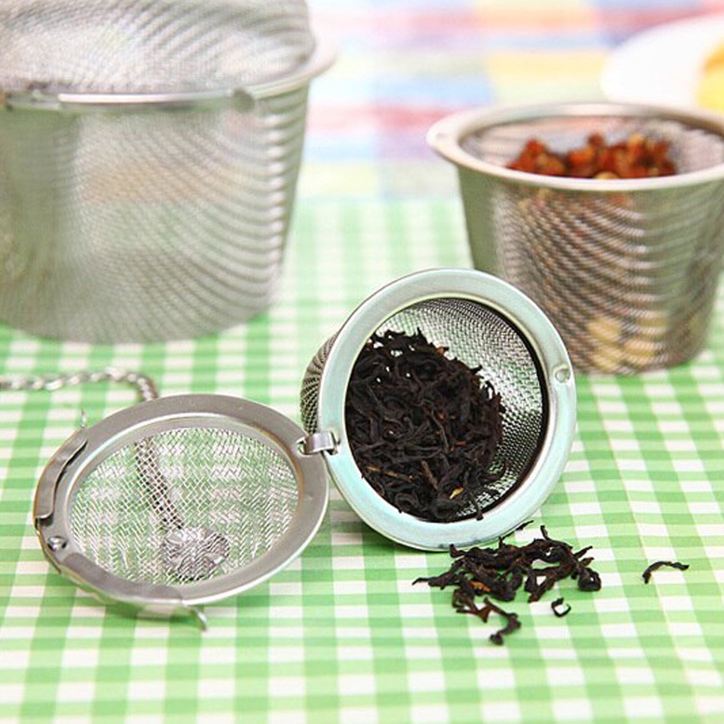 High-quality stainless steel tea filter showcased for smooth and easy tea preparation.