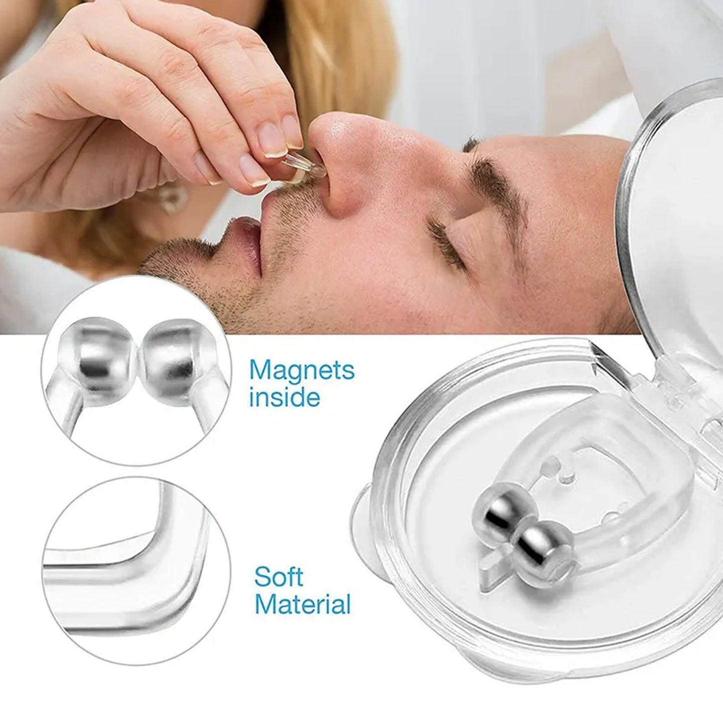 Infographic highlighting the benefits of using an anti-snore device.
