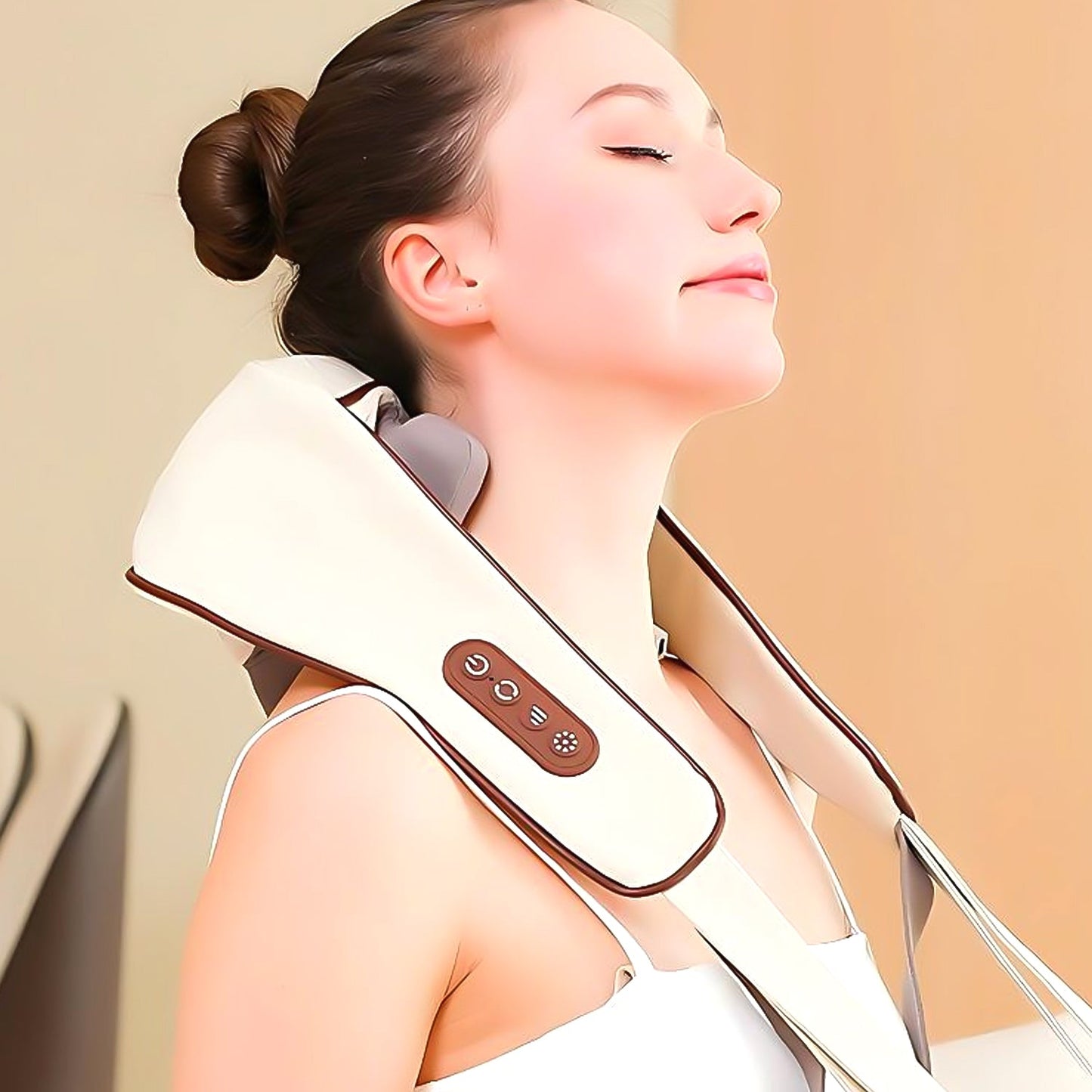 Adjustable big belt design ensuring stable fit for neck and shoulder massager