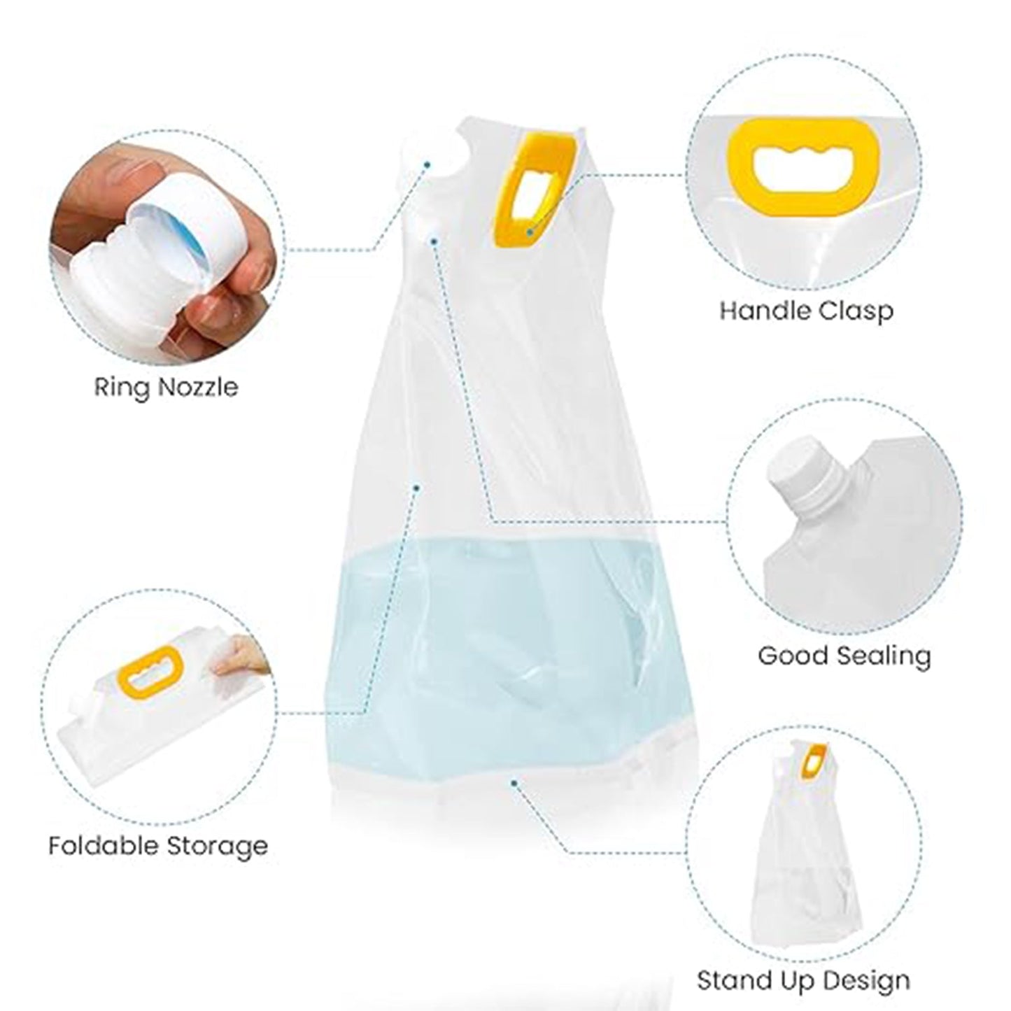 Resealable airtight storage bag with leak-proof screw cap