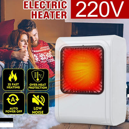 Front view of the VoltDesk office heater with power switch.