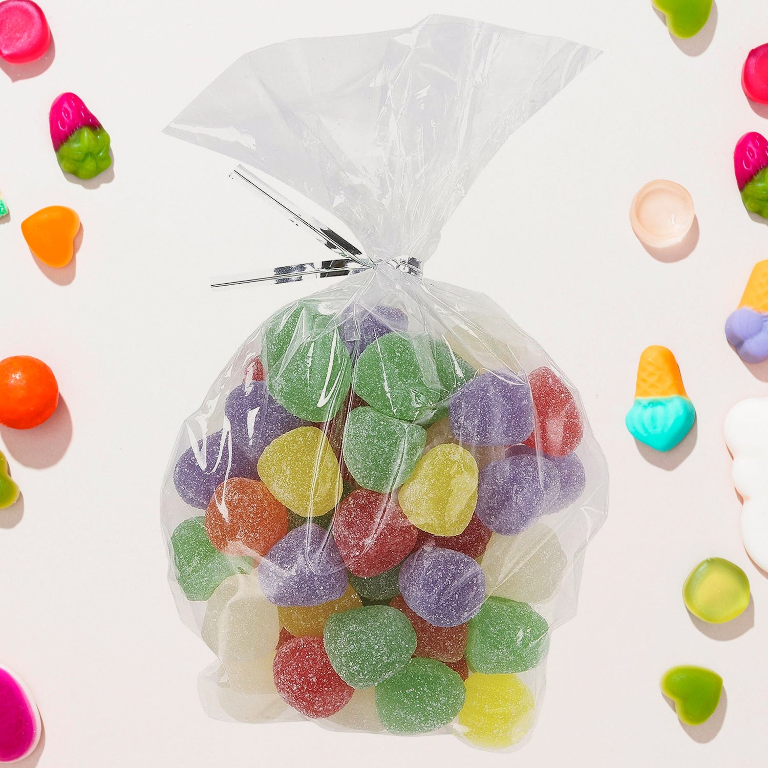 Clear flat cookie bags made from food-grade OPP material, perfect for sweets and snacks
