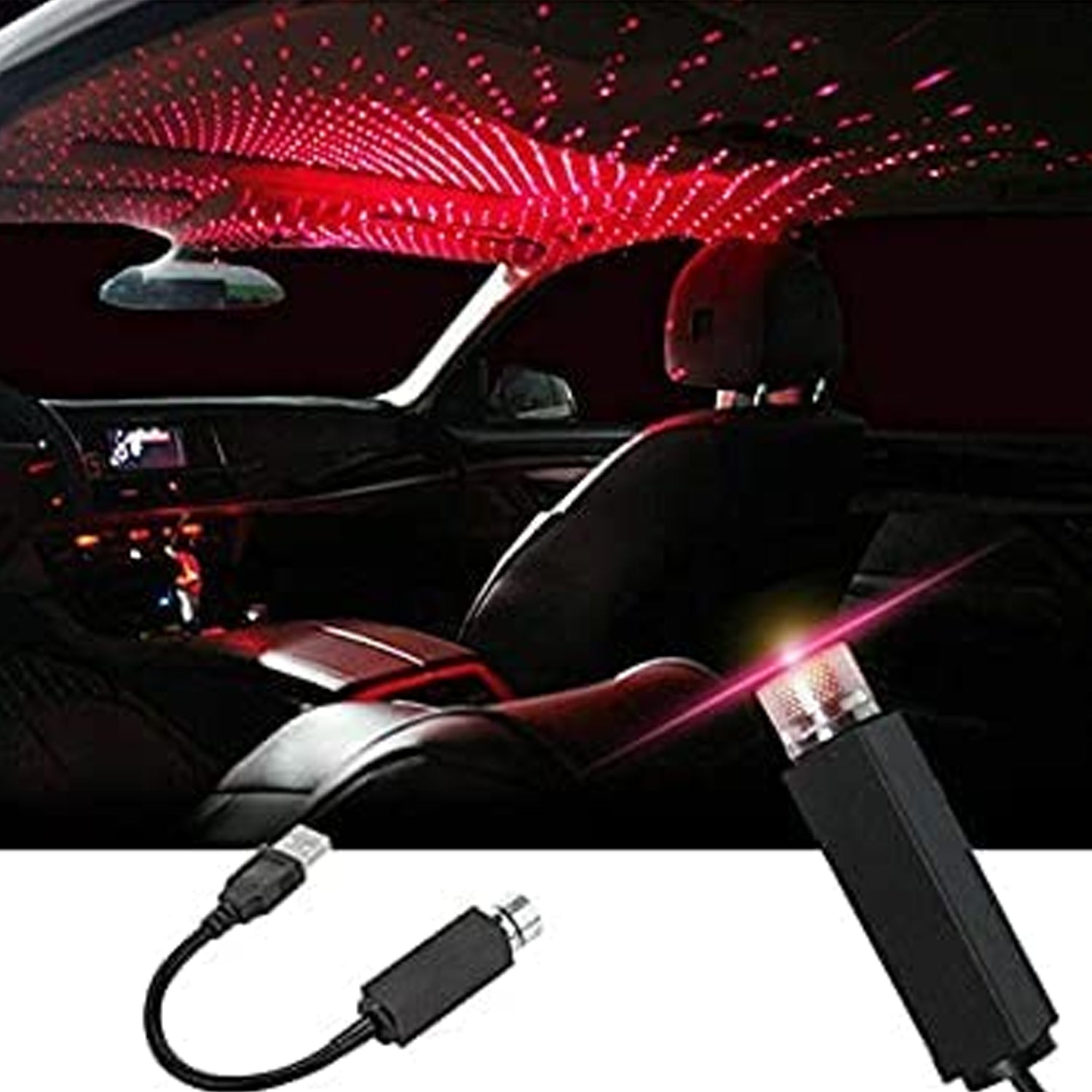 USB Star Projector creating a captivating night light ambiance in a bedroom.