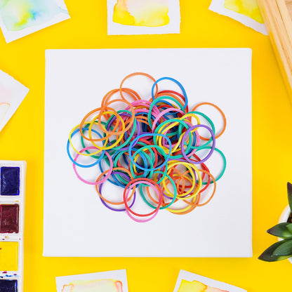 Flexible, reusable rubber bands for efficient organization in office and home.