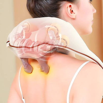 Adjustable soft cushion massager strap for neck and upper back