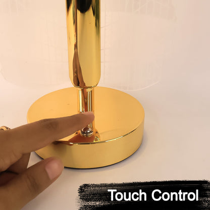 USB rechargeable crystal table lamp with warm LED glow