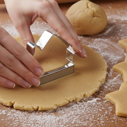 Multi-purpose house shape cookie cutters for biscuits, fondant, and snacks