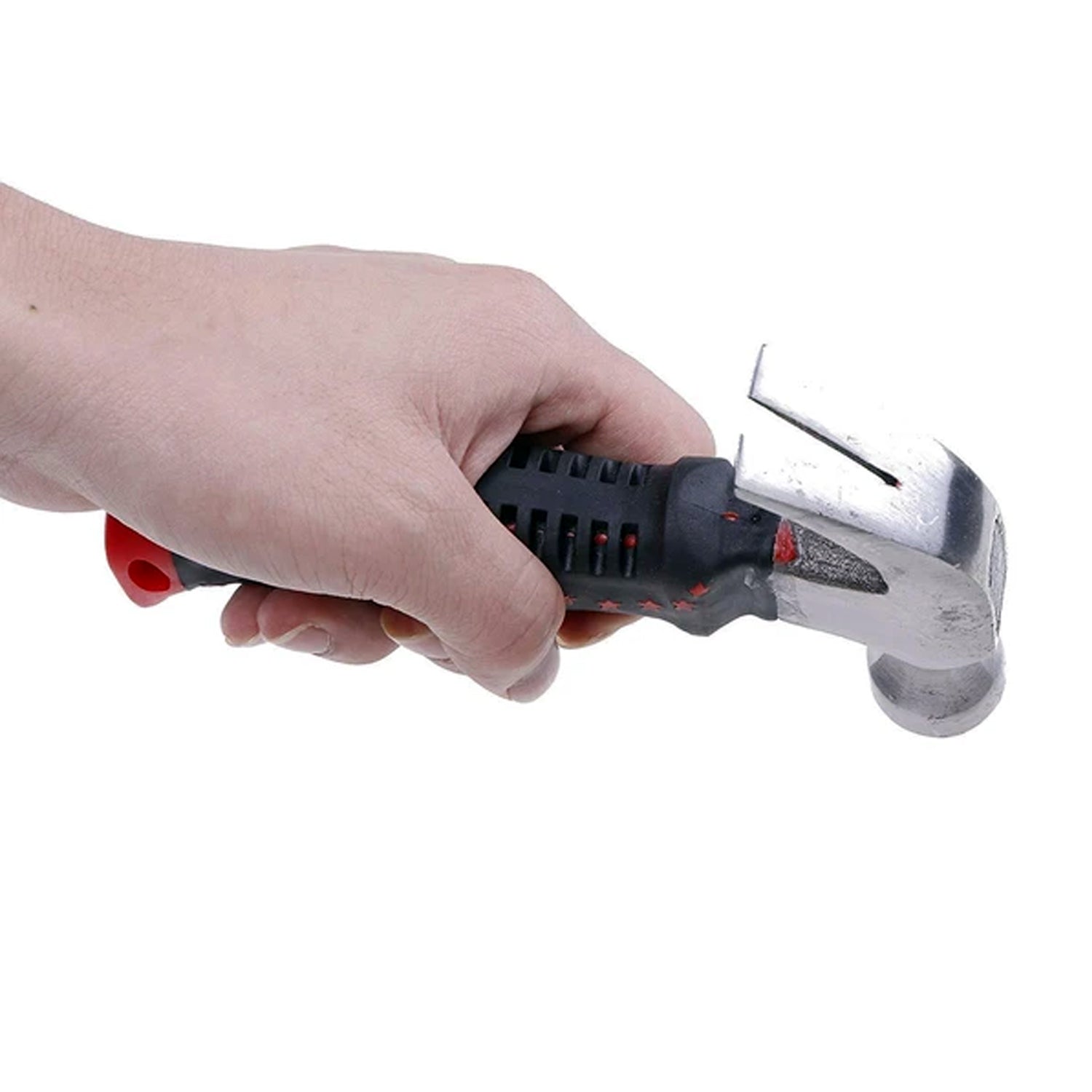 Mini claw hammer with its plastic grip, ready for various DIY and home improvement tasks.