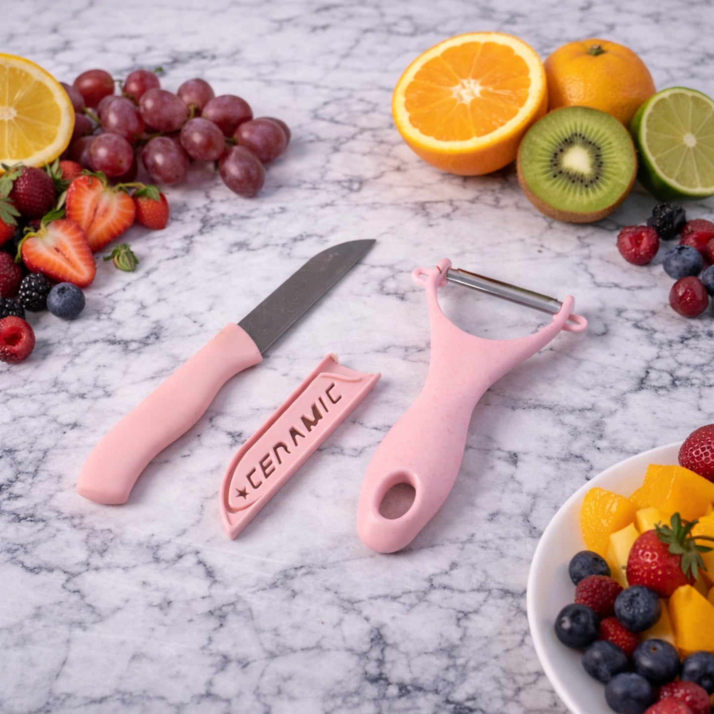 Complete food preparation set for fruits and vegetables