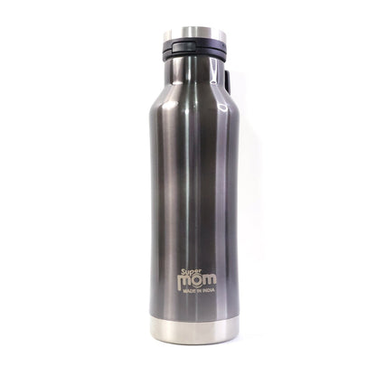 Side view of insulated stainless steel bottle with double-wall design