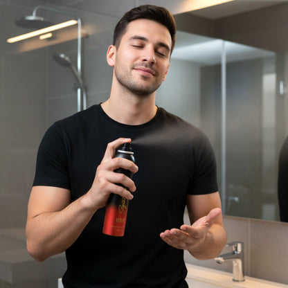 Men's burnt fragrance body spray by Signature branding