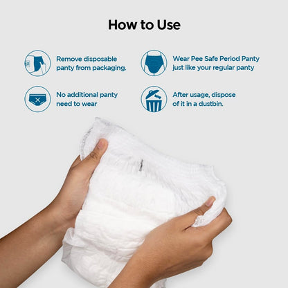 Contents of the Women's Emergency Kit laid out, showing underwear, pantyliner, and sachet.