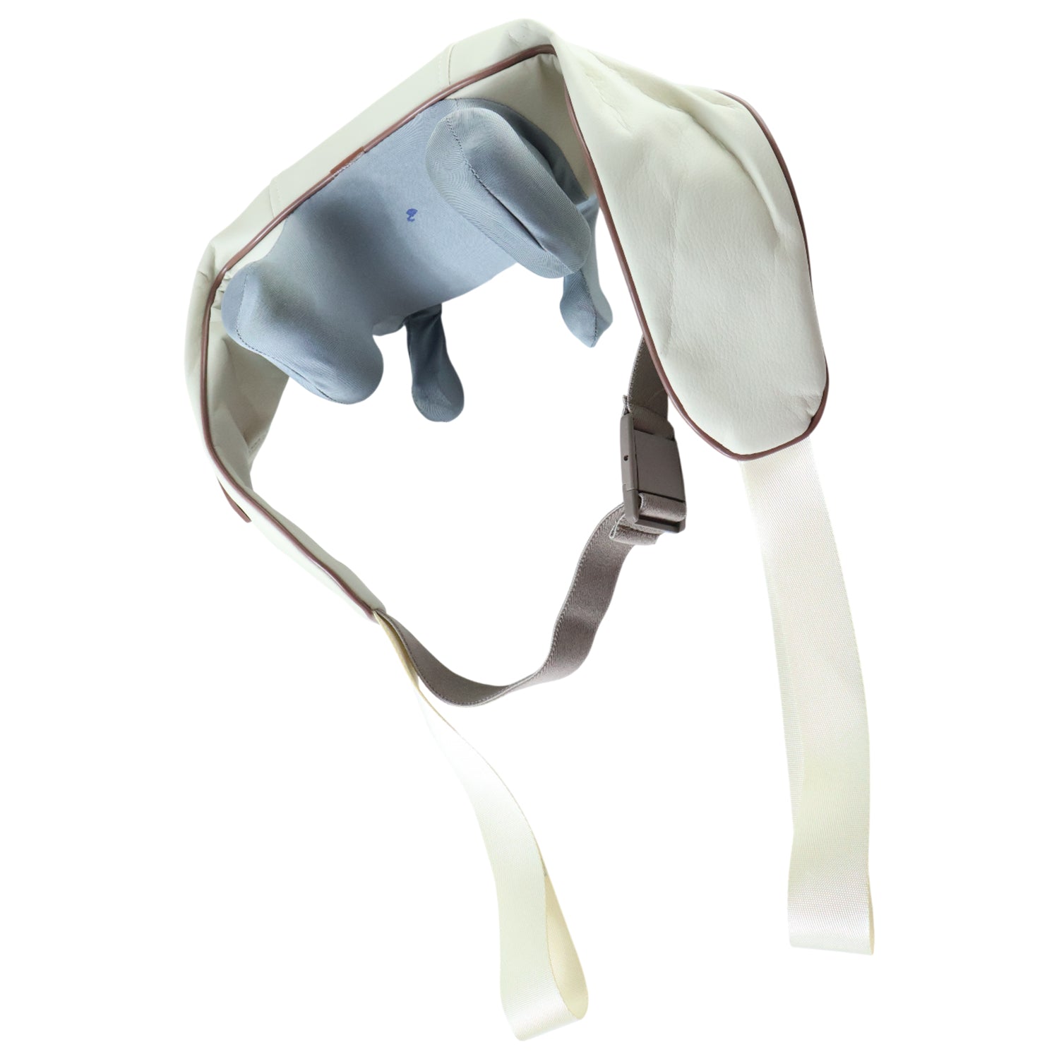 Compact neck and shoulder massage belt with cushioned support