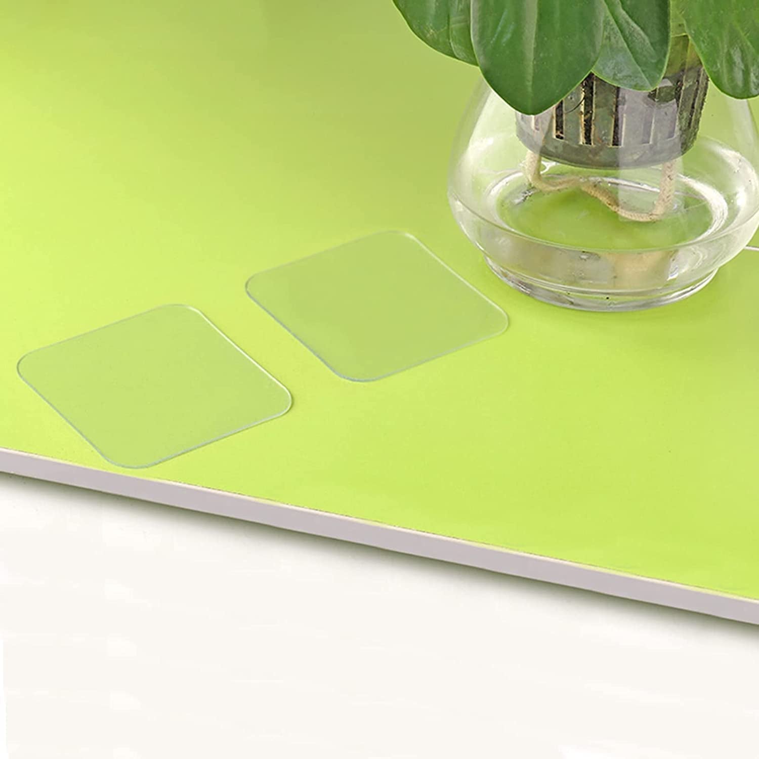 Multi-use clear adhesive tape demonstrating residue-free removal from a surface.