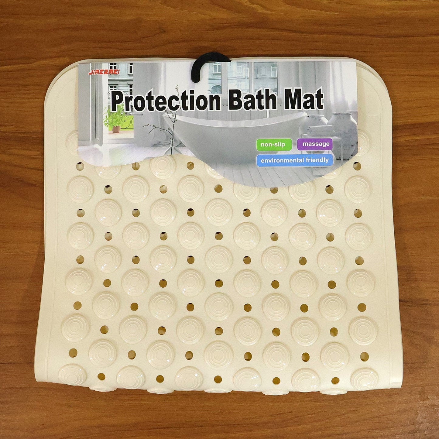 Detailed close-up of textured safety surface on anti-slip shower mat