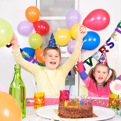 A joyful arrangement of multicolor latex balloons, perfect for festive events.