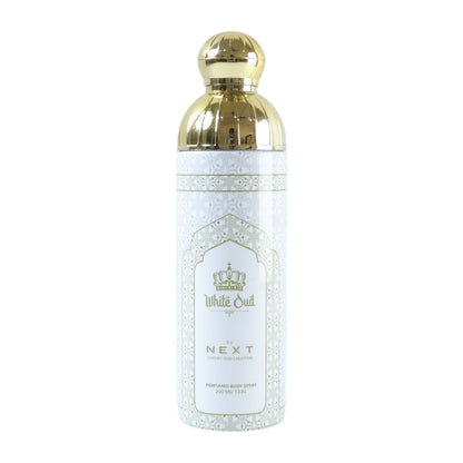 Long-lasting White Oud perfume spray in elegant bottle