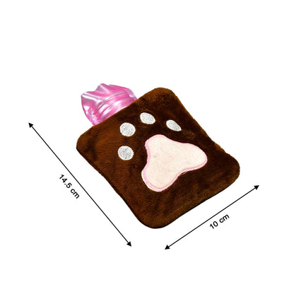 Durable natural rubber Paw Print hot water bag.