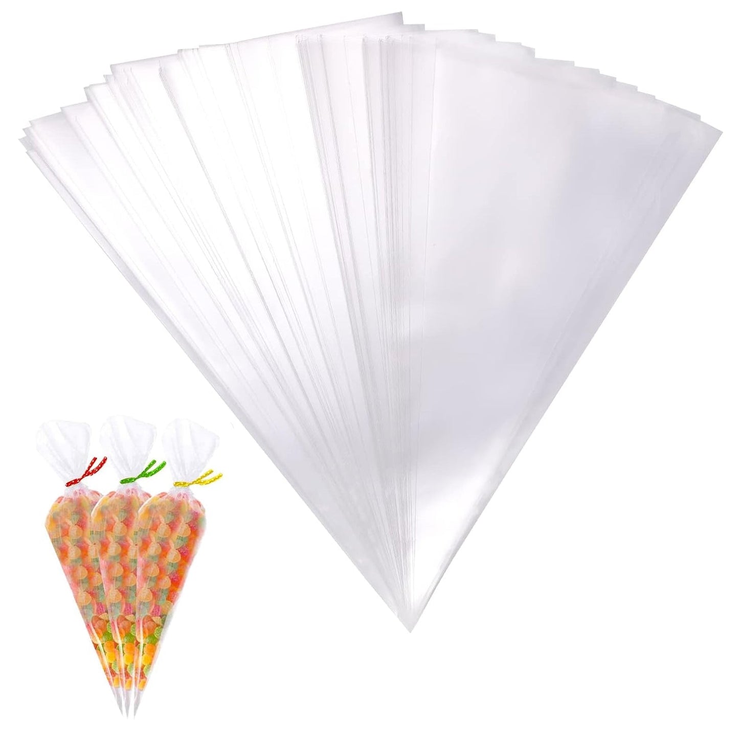 Set of 100 large disposable piping bags with non-slip surface for baking