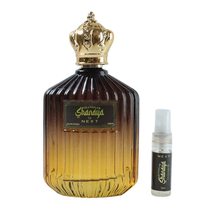 Elegant Next Shanaya Oud perfume bottle design with premium packaging.