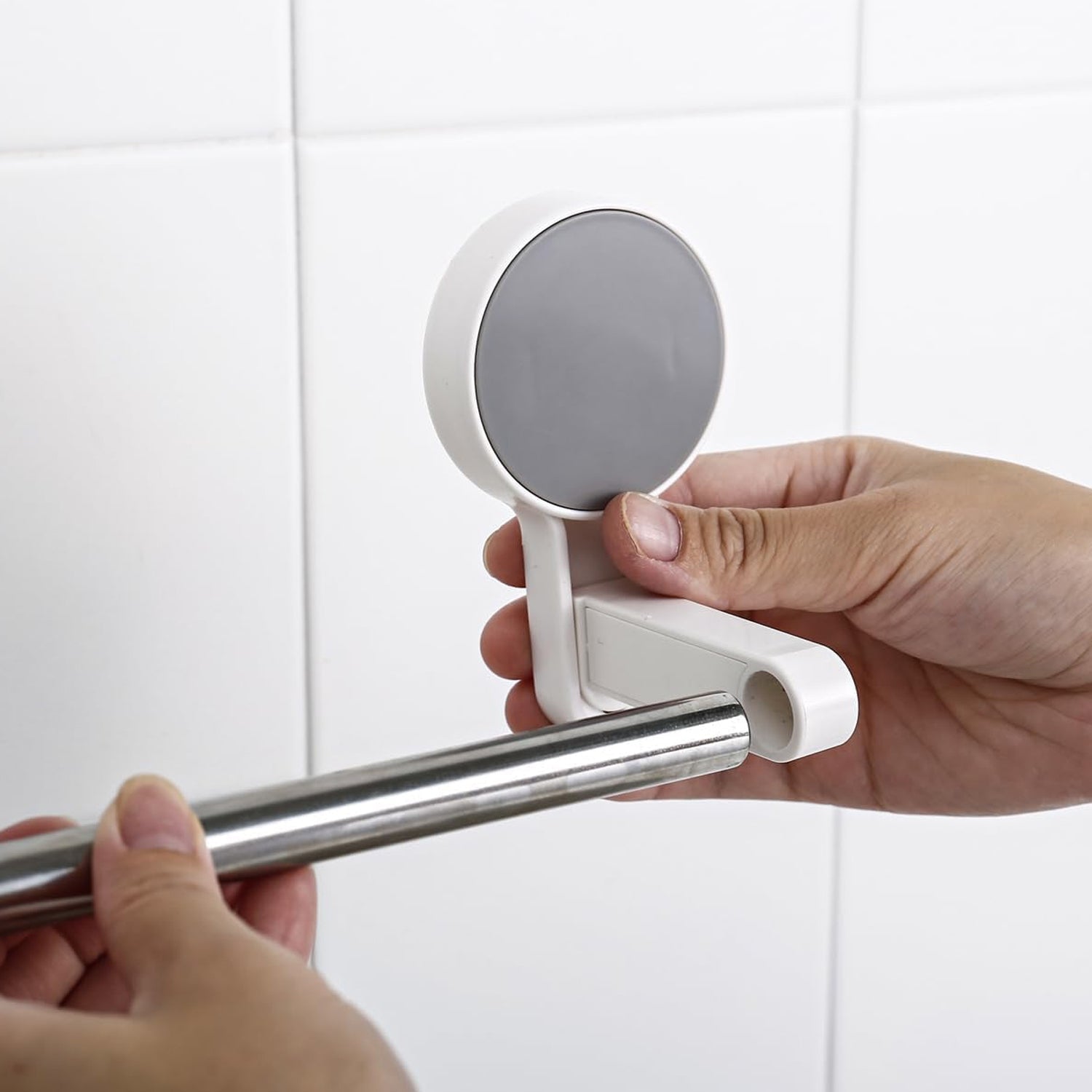 Rust-resistant metal towel rod ideal for humid bathroom environment