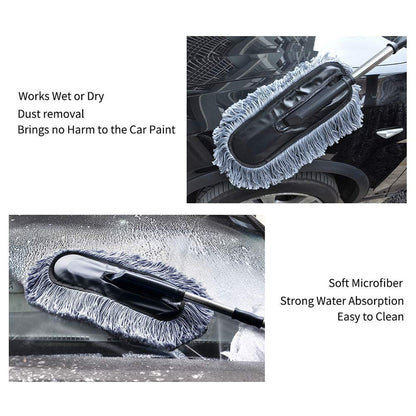 Angled product photo of the retractable car duster for vehicle care.