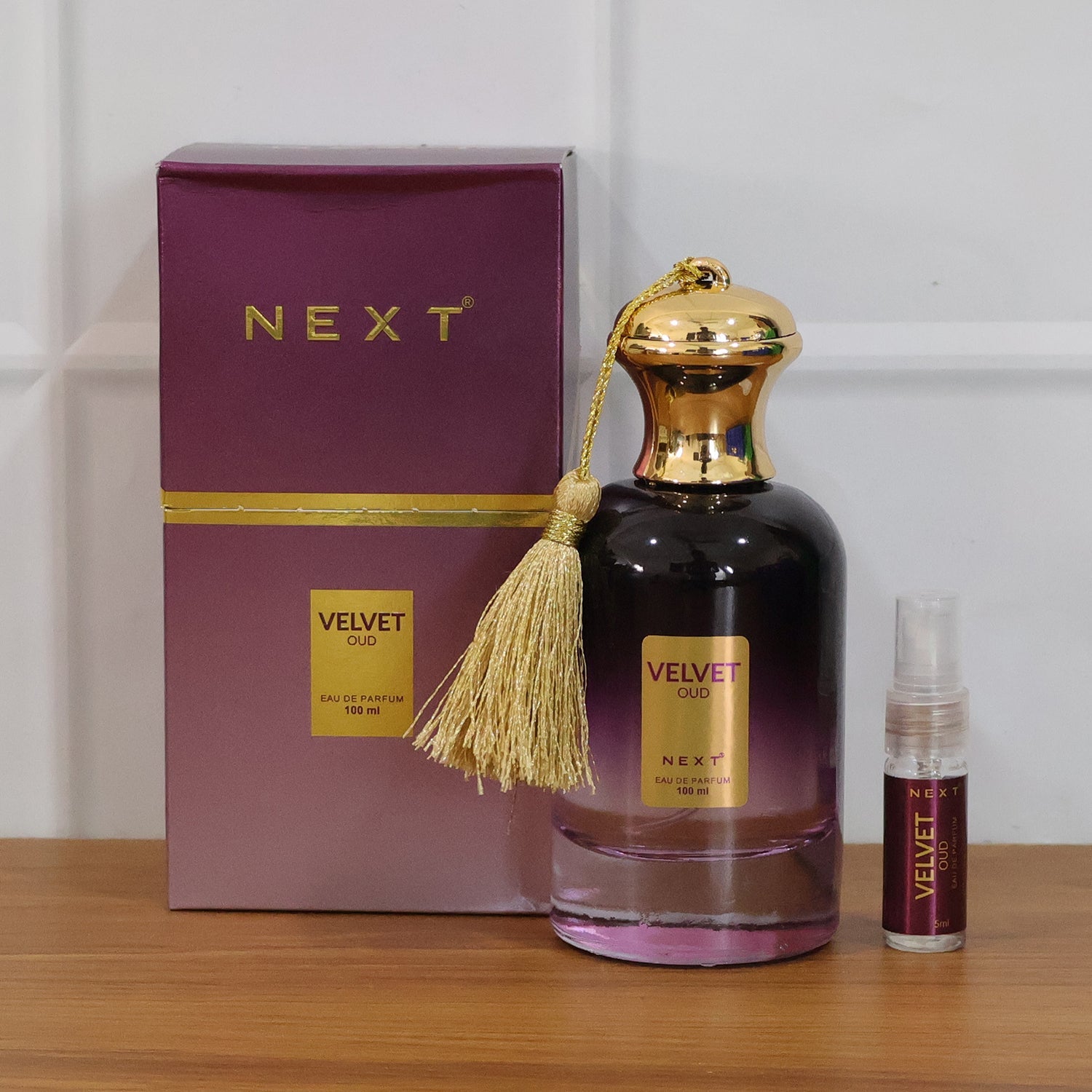 Luxury Velvet Oud perfume bottle emphasizing premium quality