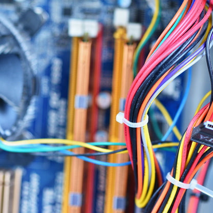 Multiple applications shown for 6-inch heavy-duty nylon zip ties.