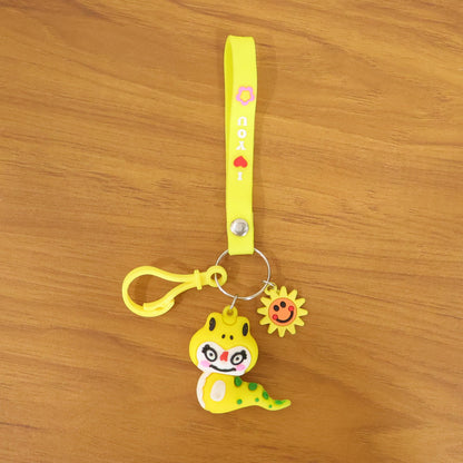 Kawaii dinosaur keychain decorative charm for kids and teens