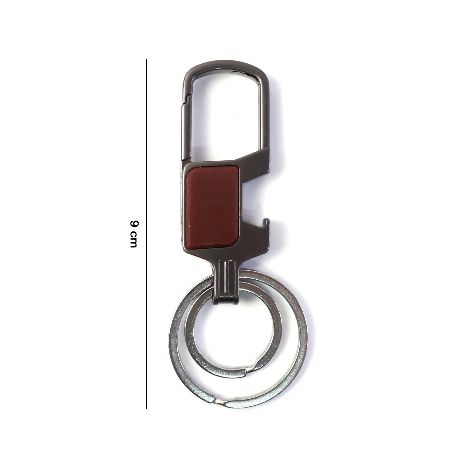 Compact metal key organizer with locking clip for safety