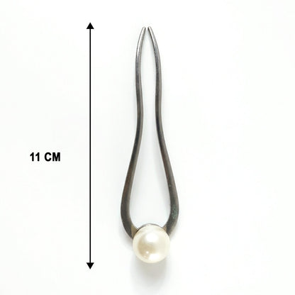 Minimalist pearl hair pin clip