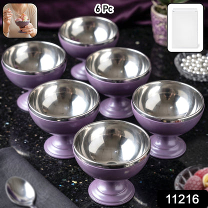Stainless steel dessert cups with sturdy base for serving treats