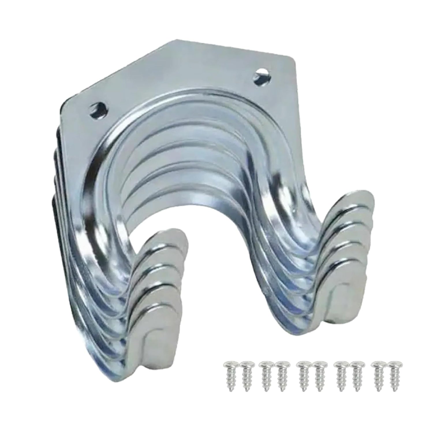 GlimmerHome heavy duty hooks neatly organizing tools and equipment in a home garage.
