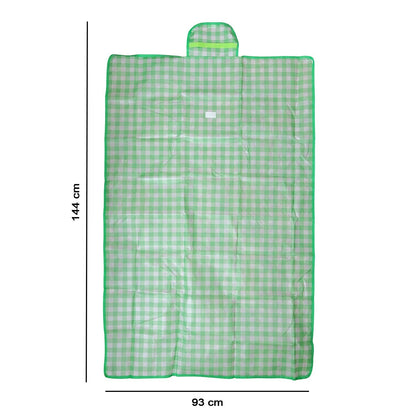 Foldable water-resistant beach picnic mat with handle for portability