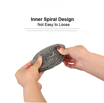 Stack of durable stainless steel scrubbers, ideal for Indian kitchen cleaning tasks.