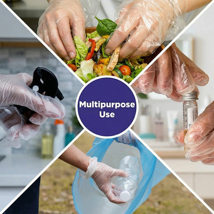 Transparent disposable gloves suitable for commercial kitchen use