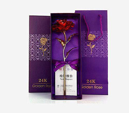 Beautiful artificial golden rose in a protective gift box.
