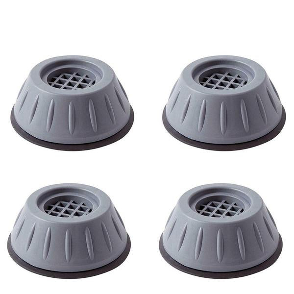 Washing machine securely placed on the durable anti-walk pads, highlighting floor protection.
