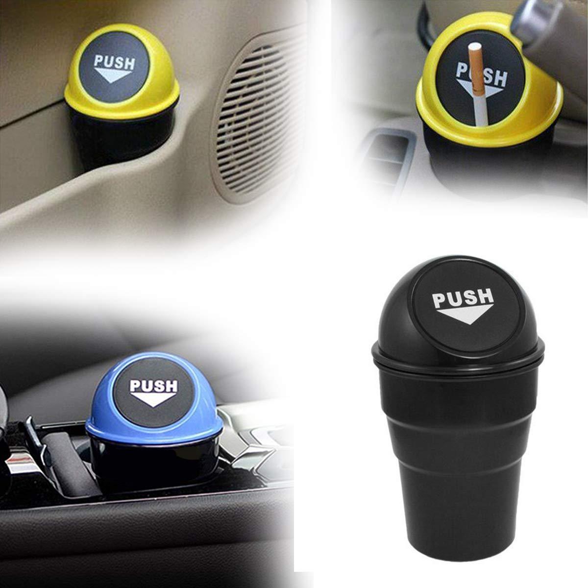Automotive dustbin with closed lid, ready for mess-free disposal.