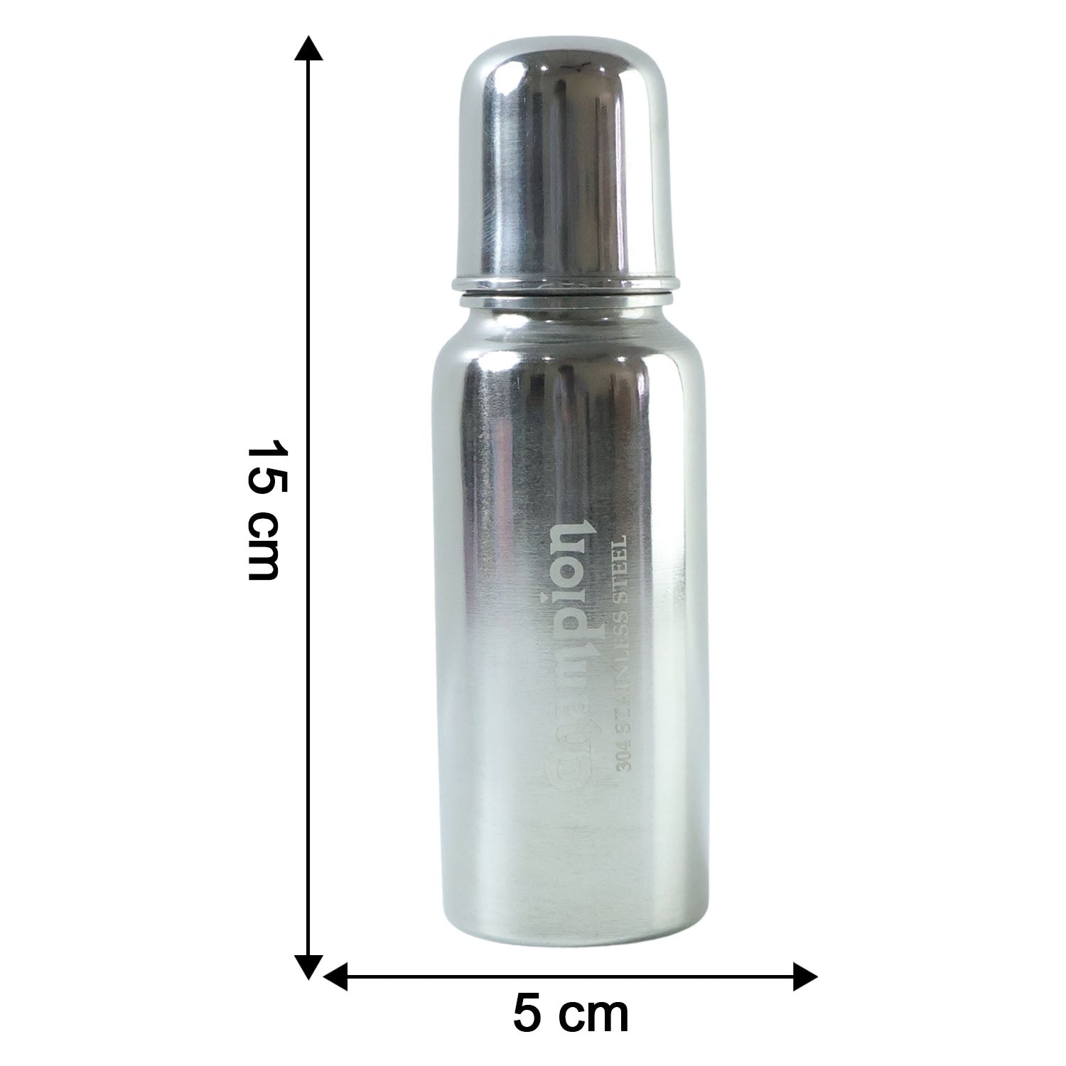 Travel friendly stainless steel baby feeding bottle 200ml