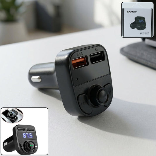Wireless car charger mount with LED display and Bluetooth connectivity