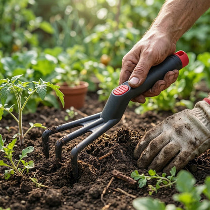 Plant care tools in a compact 4 pc gardening set
