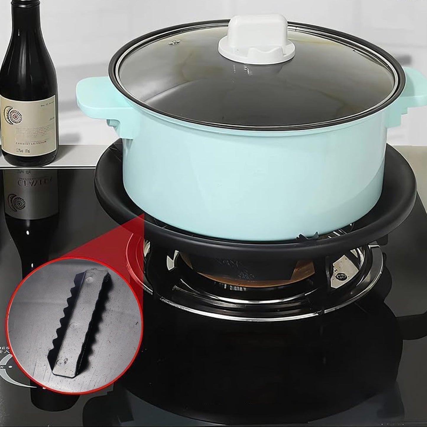 Heat efficiency plate used on gas burner to improve fuel usage