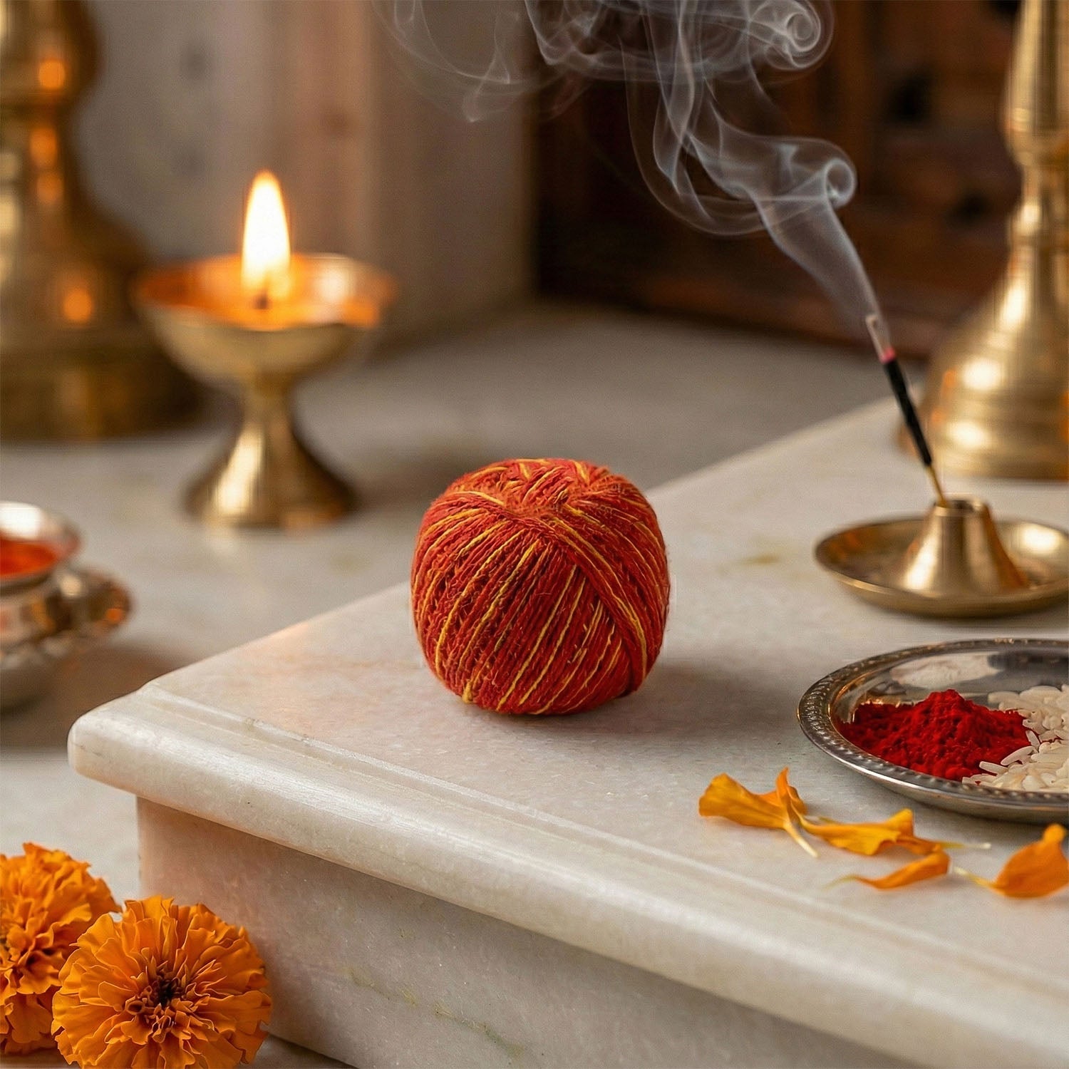 Mauli sacred cotton thread balls perfect for pooja and temple rituals