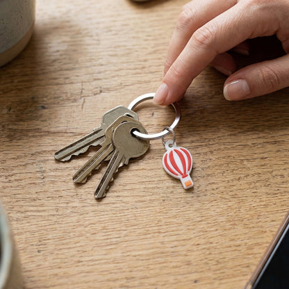 Decorative hot air balloon keychain set with colorful designs