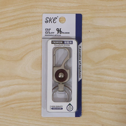 Stylish and durable metal key holder with dual rings for organized keys.