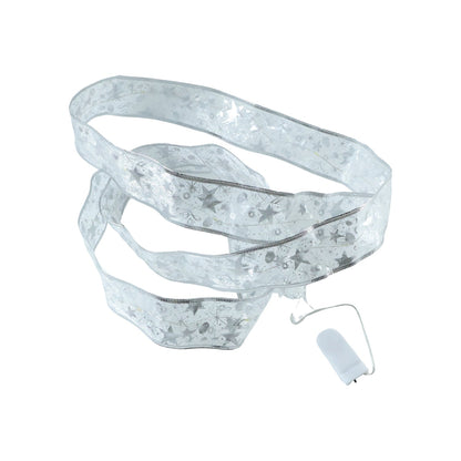 Close-up of multicolor LEDs on flexible ribbon light strip