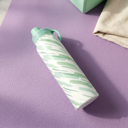 Durable stainless steel bottle with handle for portability